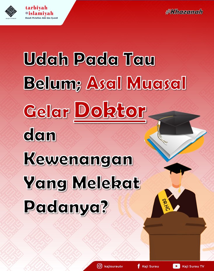 KajiSurau's tweet photo. Ternyata ini cikal bakal Gelar Doktor yang kita kenal hari ini.

#doktor #akademik #gelar #Islam https://t.co/vDEqnY2J56