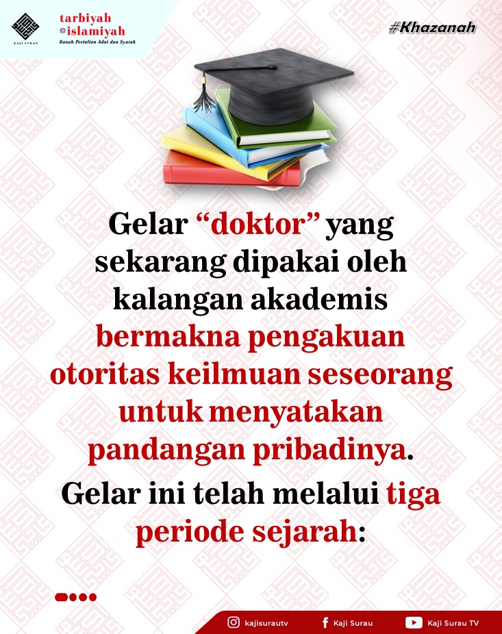 KajiSurau's tweet photo. Ternyata ini cikal bakal Gelar Doktor yang kita kenal hari ini.

#doktor #akademik #gelar #Islam https://t.co/vDEqnY2J56