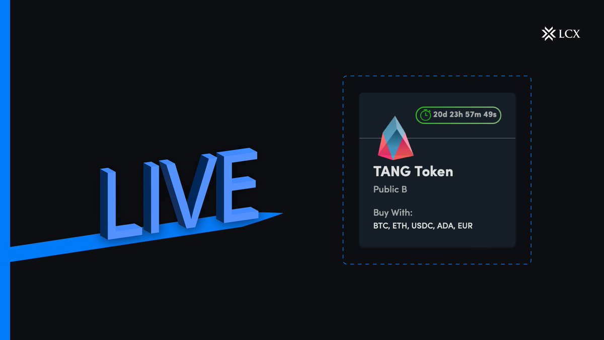 lcx's tweet image. $TANG Token sale Round B is live on the LCX exchange! 

🚀 @TangentADA  is focused on building robust #DeFi tools and services that can be utilized by other projects, developers, creators, #NFT artists, and DeFi users.
 
To join the token sale, visit👉🏻accounts.lcx.com/token-sale/17