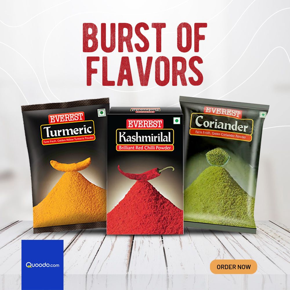 quoodo's tweet image. A wide range of farm fresh spices from Everest to enhance the taste and aroma of your dishes 🍲. Order 🛒 now from Quoodo to bring out the magical 🪄 flavor in your cuisine 👩🏻‍🍳

Order Now: bit.ly/36zkR69

#authenticspices #buyspicesonline #onlinegrocery  #quoodo #uae