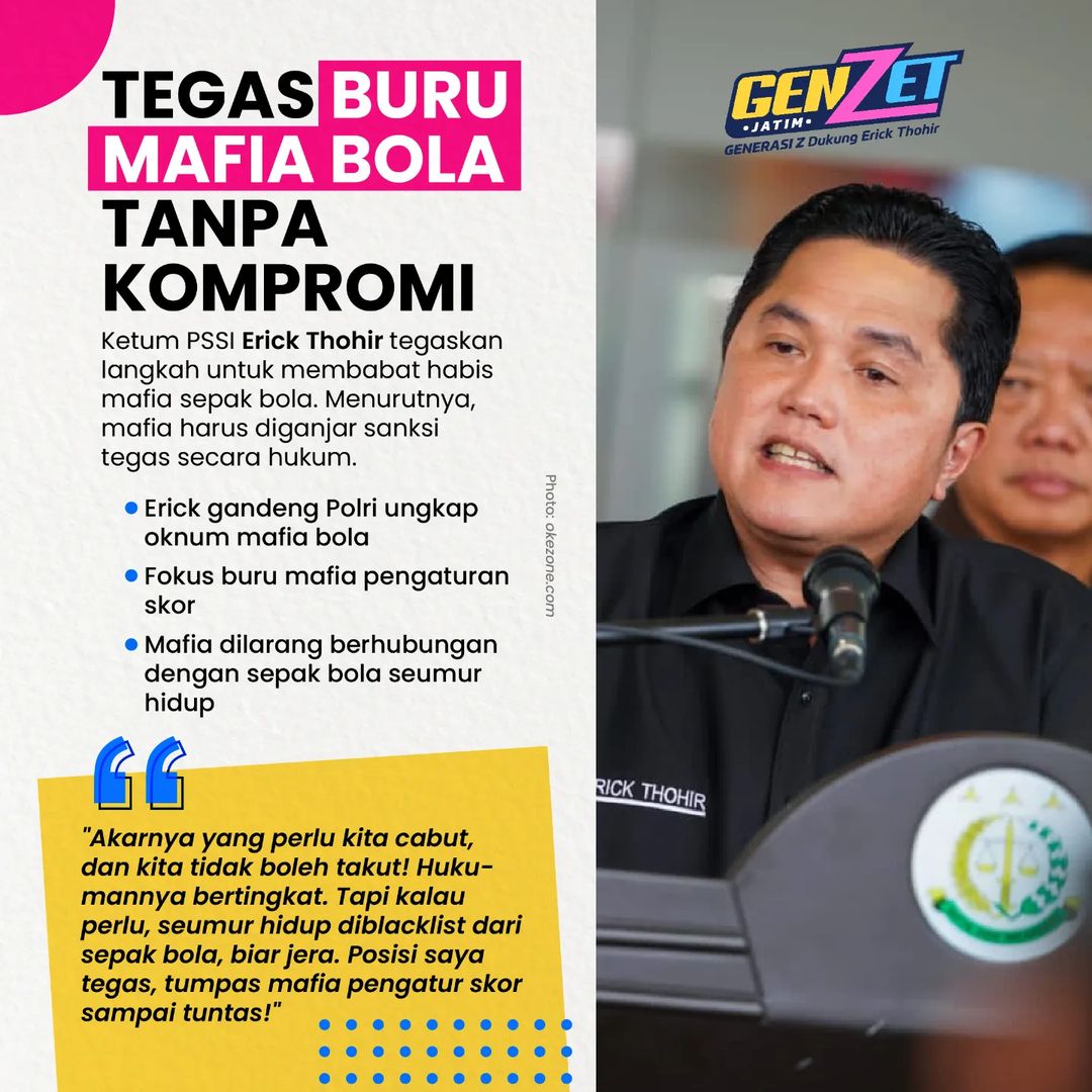 fajarkun_'s tweet photo. @GadisNKRI_ @erickthohir @denni_sauya @terbucinz @yarachantique @seruanhl @FirzaHusainID @03__nakula @B3doel___ @chaterine_8 Perjuangan dimulai. Mafia tak akan tunduk tanpa ketegasan. Aturan tegas buat sepak bola Indonesia kembali bernas! Melangkah menuju kebangkitan sepak bola nasional bersama @erickthohir🔥 https://t.co/0HqUypgbUh