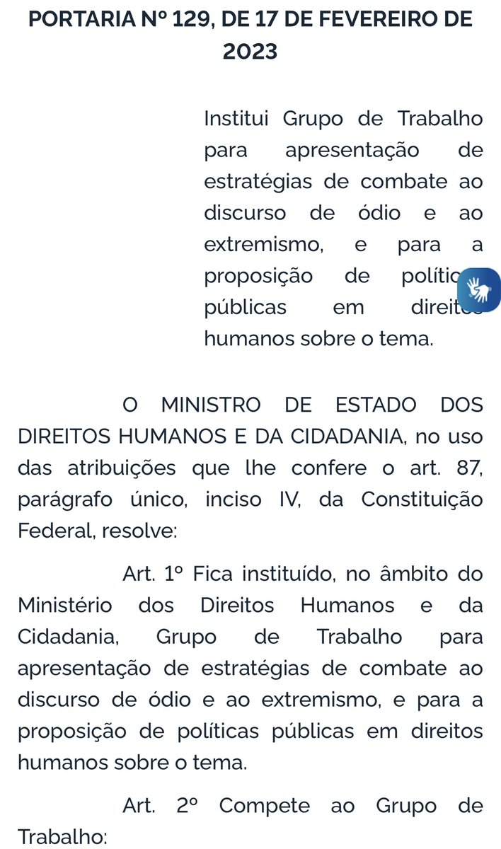 camarotedacpi's tweet photo. ⚠️ GRUPO CONTRA EXTREMISMO

Governo Federal institui grupo de trabalho contra o ódio e o extremismo. Entre os membros está @felipeneto, @Debora_D_Diniz, @camposmello e @_pinheira, liderados por @ManuelaDavila. https://t.co/EgdsDArpeO