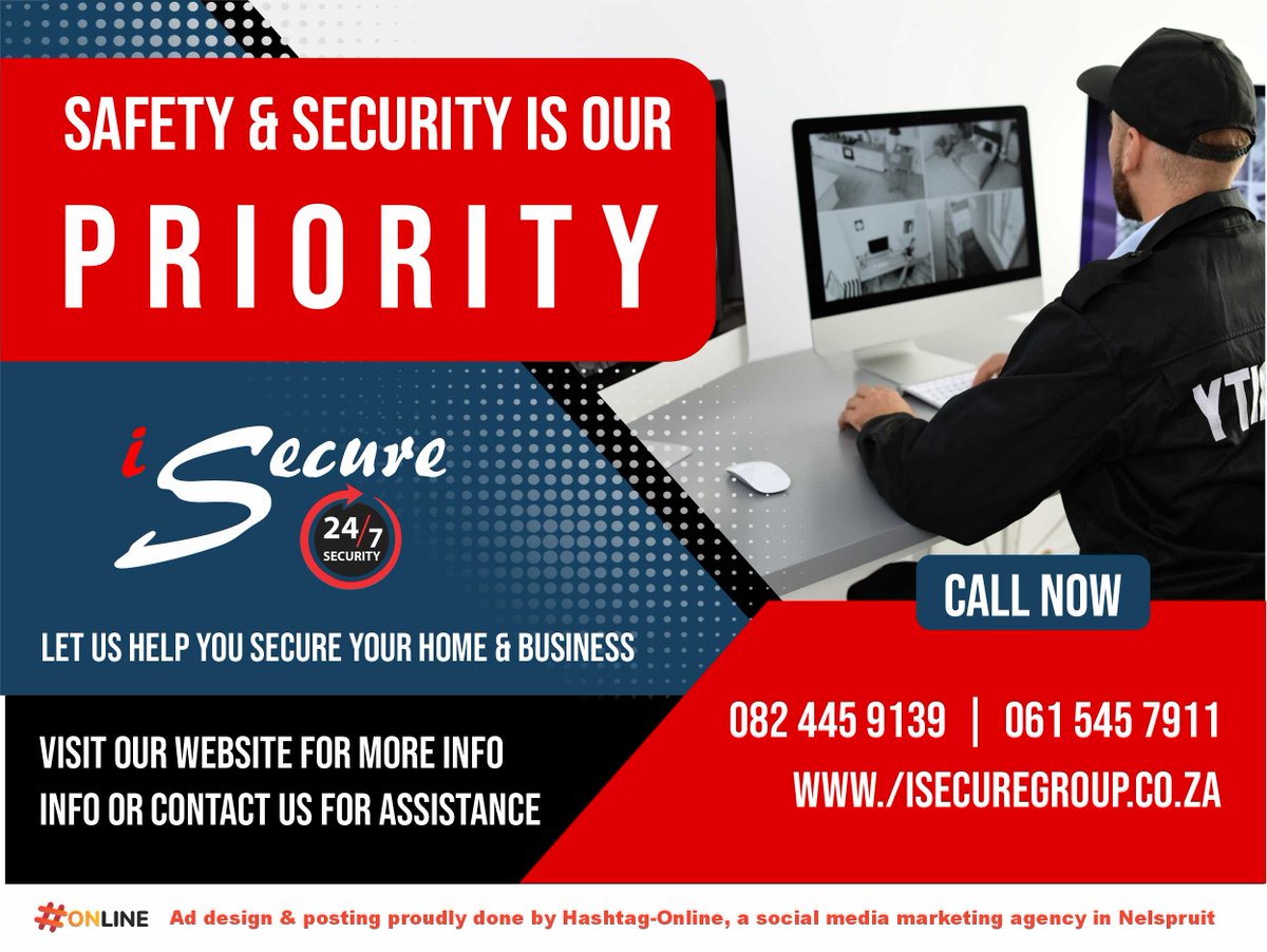 iSecureSecurity's tweet photo. South Africa’s high unemployment rate affects our safety and security at work and home.
Web: https://t.co/XJ894xrr75

#isecure #security #securityservice #local #twentyforseven #securityawareness #securitycompany #securityconsultant #info https://t.co/B9BvLkCjlJ