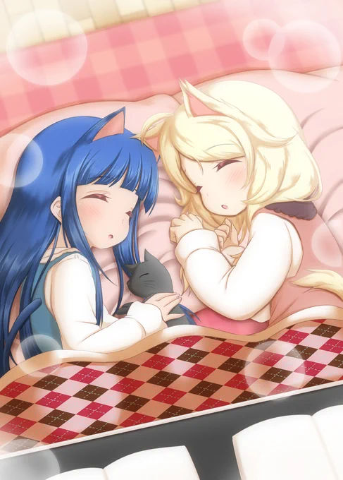 猫雪美&amp;ねこずえ (猫の日再録)#佐城雪美 #遊佐こずえ 