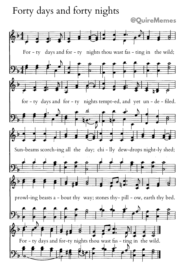 Today is Ash Wednesday. 

If you're weary of the usual tune, here's an alternative for organists to use at tonight's service.

#CursedCarol