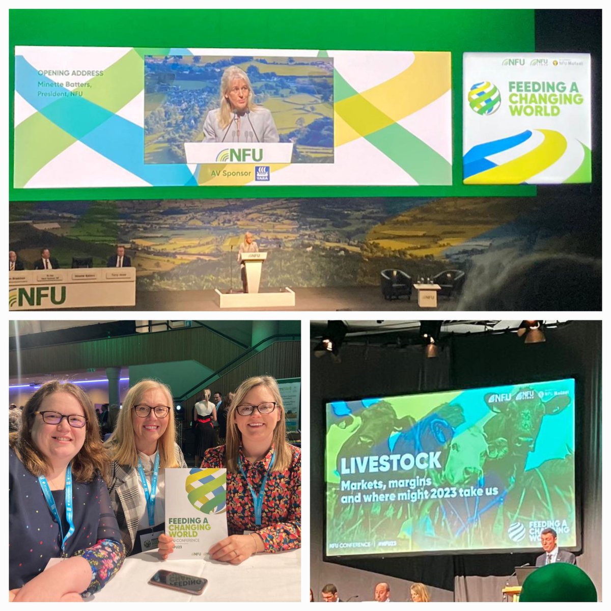 Nerys and Alison have had a very informative two days at the NFU Conference 23 - Feeding a Changing World 🐑🌾🐷🤝🐮 #nfu23 #feedingthenation @NFUCymru