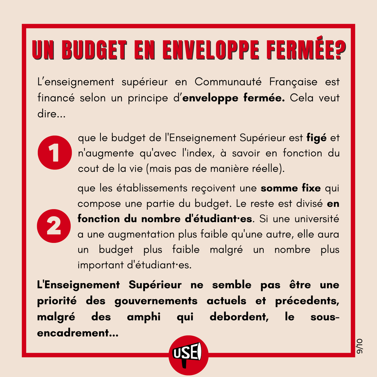 CgspUlb's tweet photo. Et évidemment, la fin de l'enveloppe fermée ! L'enseignement supérieur doit être financé à la hauteur de ses besoins, pour des conditions d'études et de travail dignes pour tous·tes, étudiant·es et travailleur·es https://t.co/1vEBipGKPD