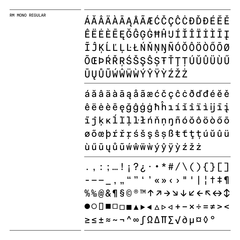 type01_'s tweet photo. RM Mono (@cotypefoundry) 🚀
"As always with CoType fonts, the focus was to create a type family that functions well for graphic design purposes, like posters, logos, and booklets." — Mark Bloom (Founder of CoType)
🔗 https://t.co/jgJTVKxDL0
#type01 #typedesign #cotype #rmmono https://t.co/oZSvcxcX41