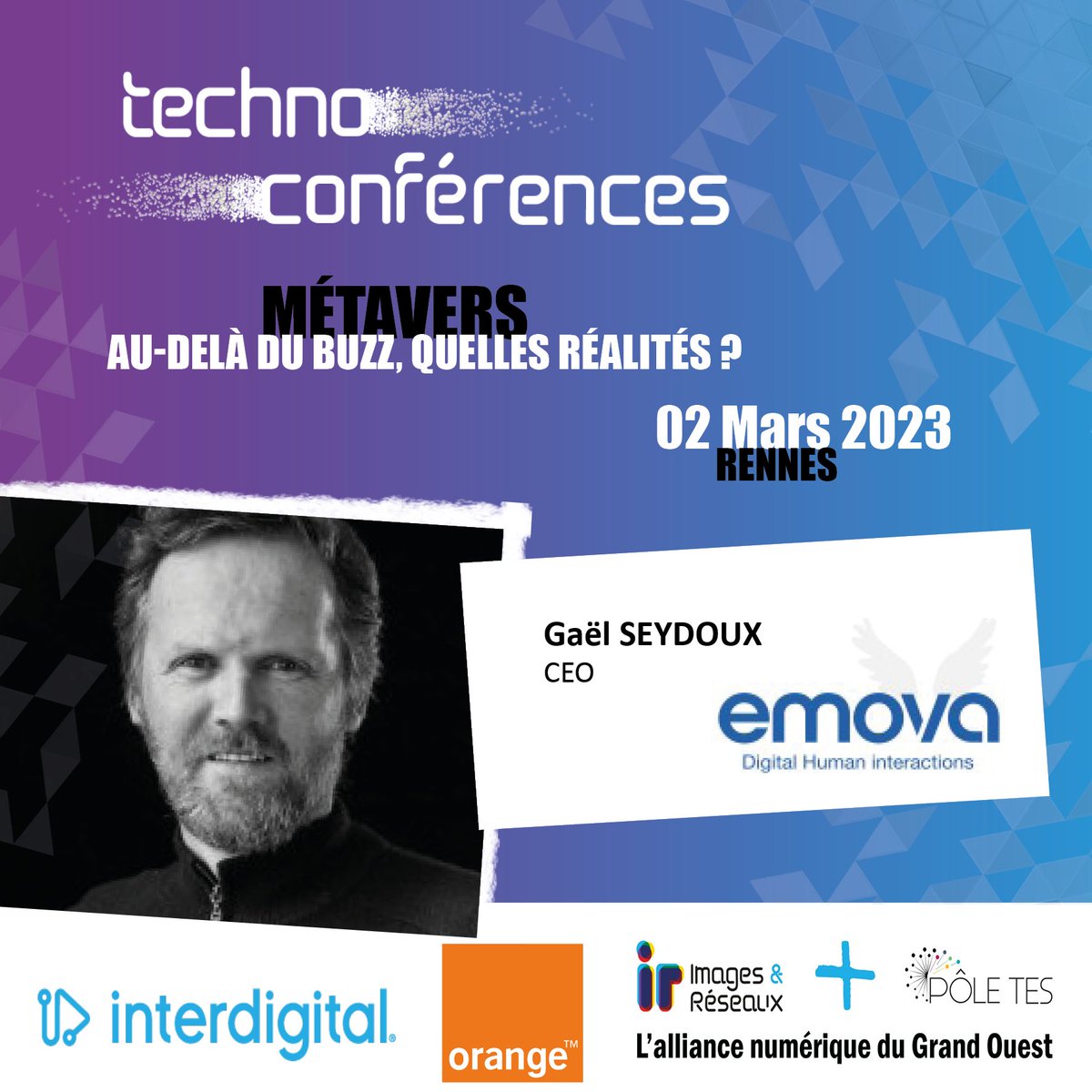 imagesreseaux's tweet image. 📢[#Technoconférence] #Métavers, au-delà du buzz, quelles réalités ?

📢 Ils interviendront :

➡️ Virginie Nourisson, Responsable pédagogique, Simango
➡️ Gaël Seydoux, Fondateur et CEO, Emova.me

Inscrivez-vous 👉vu.fr/WRle