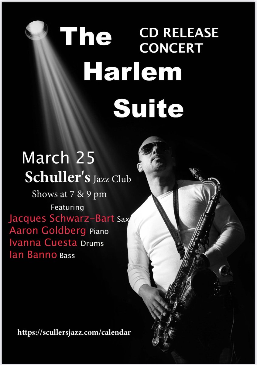 I’m looking forward to celebrating the release of my new CD, The Harlem Suite, at world famous Sculler’s jazz club.