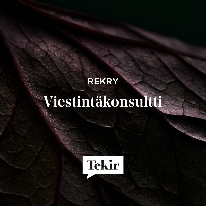 TekirFi's tweet photo. Oletko idearikas viestijä, jolla on paloa mediaviestintään sekä mediasuhteiden rakentamiseen? Etsimme nyt joukkoomme viestintäkonsulttia, jolla on monipuolista journalistista kokemusta, erityisesti aikakaus- ja lifestylemedioista.

Lue lisää ja hae paikkaa 5.3. mennessä 👇🏼
