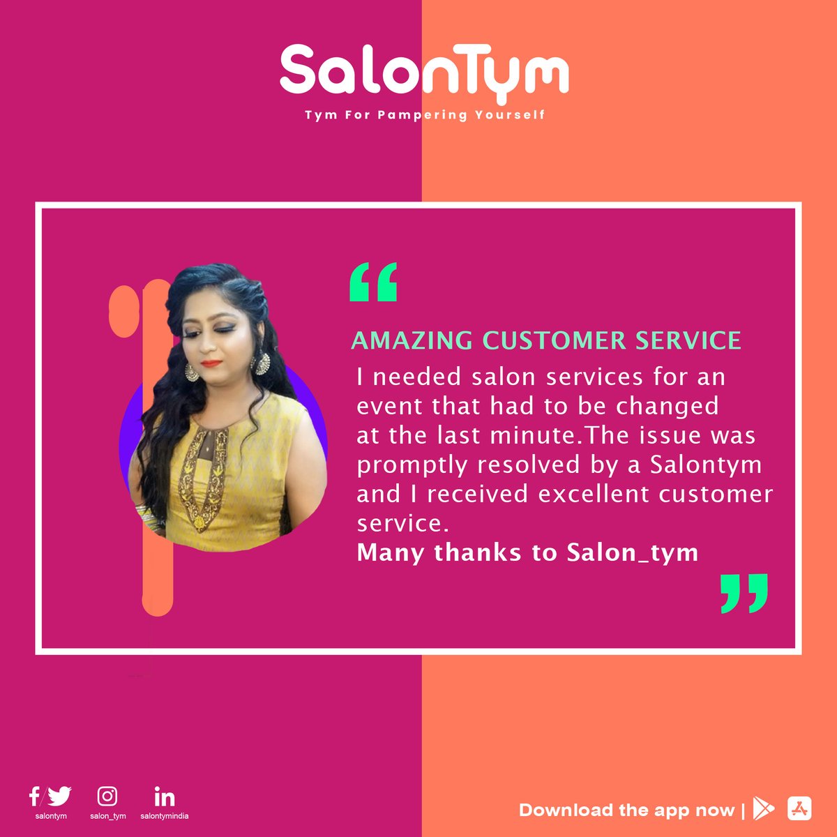 salontym's tweet photo. AMAZING CUSTOMER SERVICES
I needed salon services for an event that had to be changed at the last minute. The issue was promptly resolved by a Salontym.
.
Contact Us :- +918510000223/7303532524
Follow :- https://t.co/dTh8jg52jC
.
#makeuplooks #salon_tym #LIKEs https://t.co/TZ5OGLohip