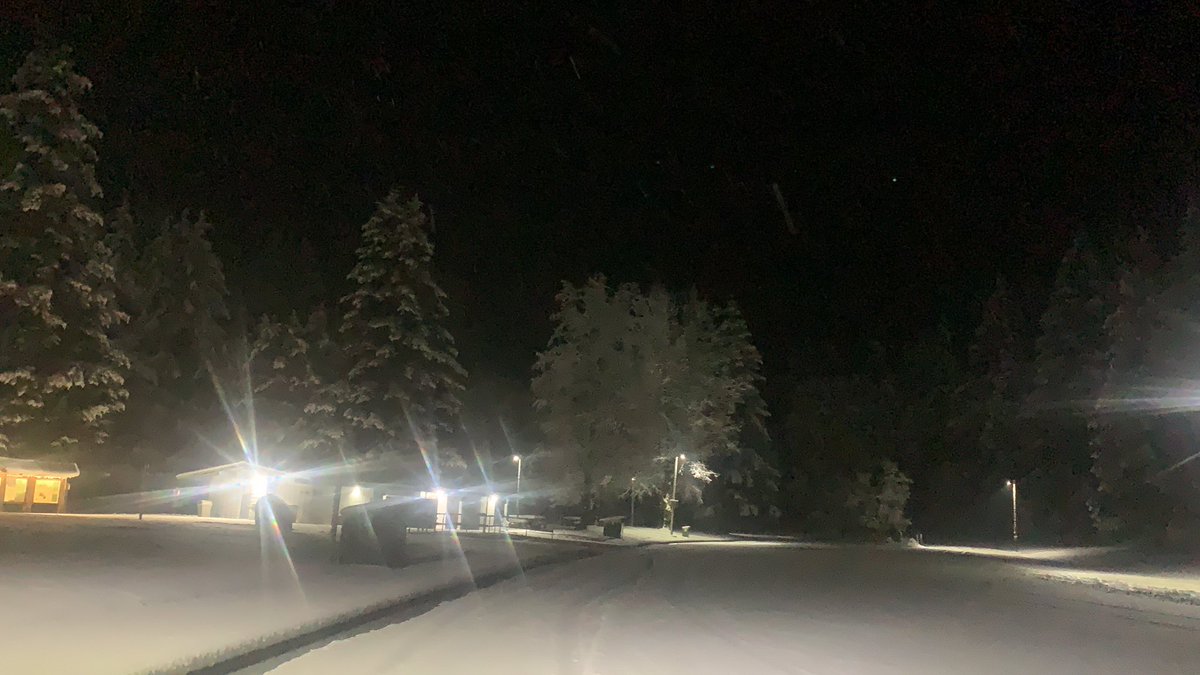 Snow is on the ground and falling at Sunset Rest area. <a href="/KGWNews/">KGW News</a>