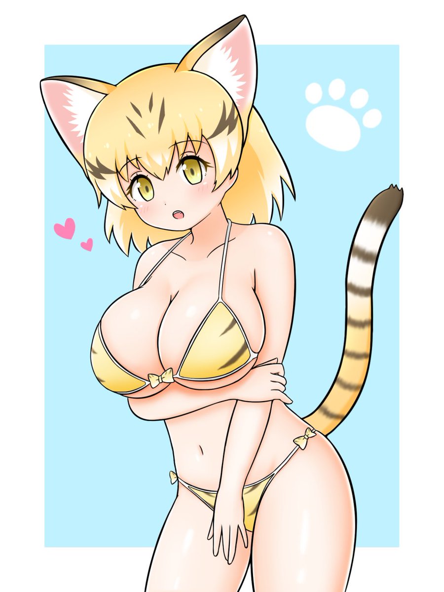 #猫の日 
ネコ科フレンズはみんなおっぱいがデカい🧐 