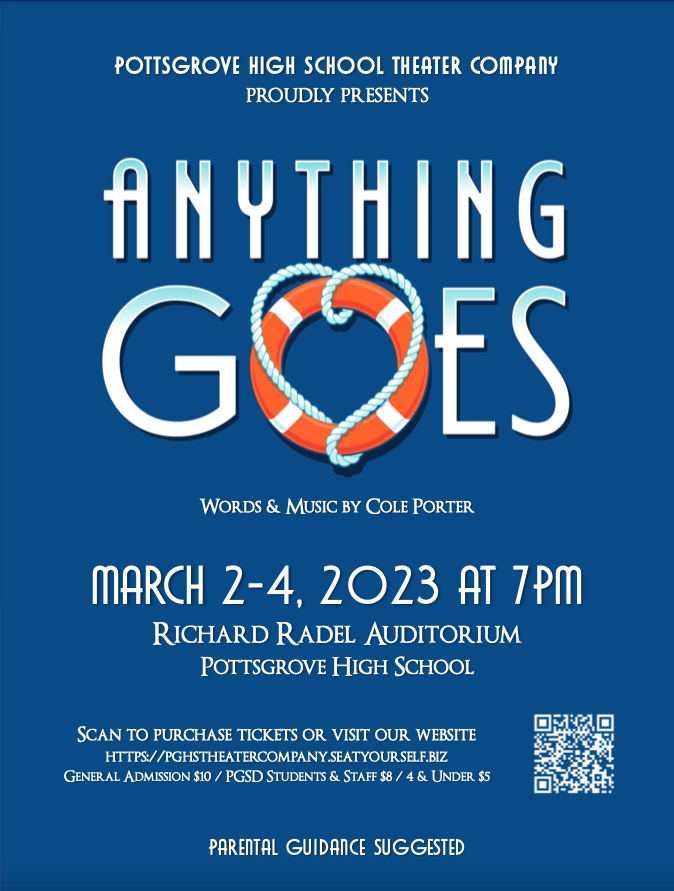 pgsdfalcons's tweet photo. It's almost SHOWTIME!🎭🎟 There's still time to get your tickets for Pottsgrove High School Theater Company's production of "Anything Goes"! The show runs from Thursday, March 2nd- Saturday, March 4th at 7:00 PM.
Purchase your tickets now: https://t.co/zJAxAkN5xl
#PottsgroveProud https://t.co/n2sIGpFWvc