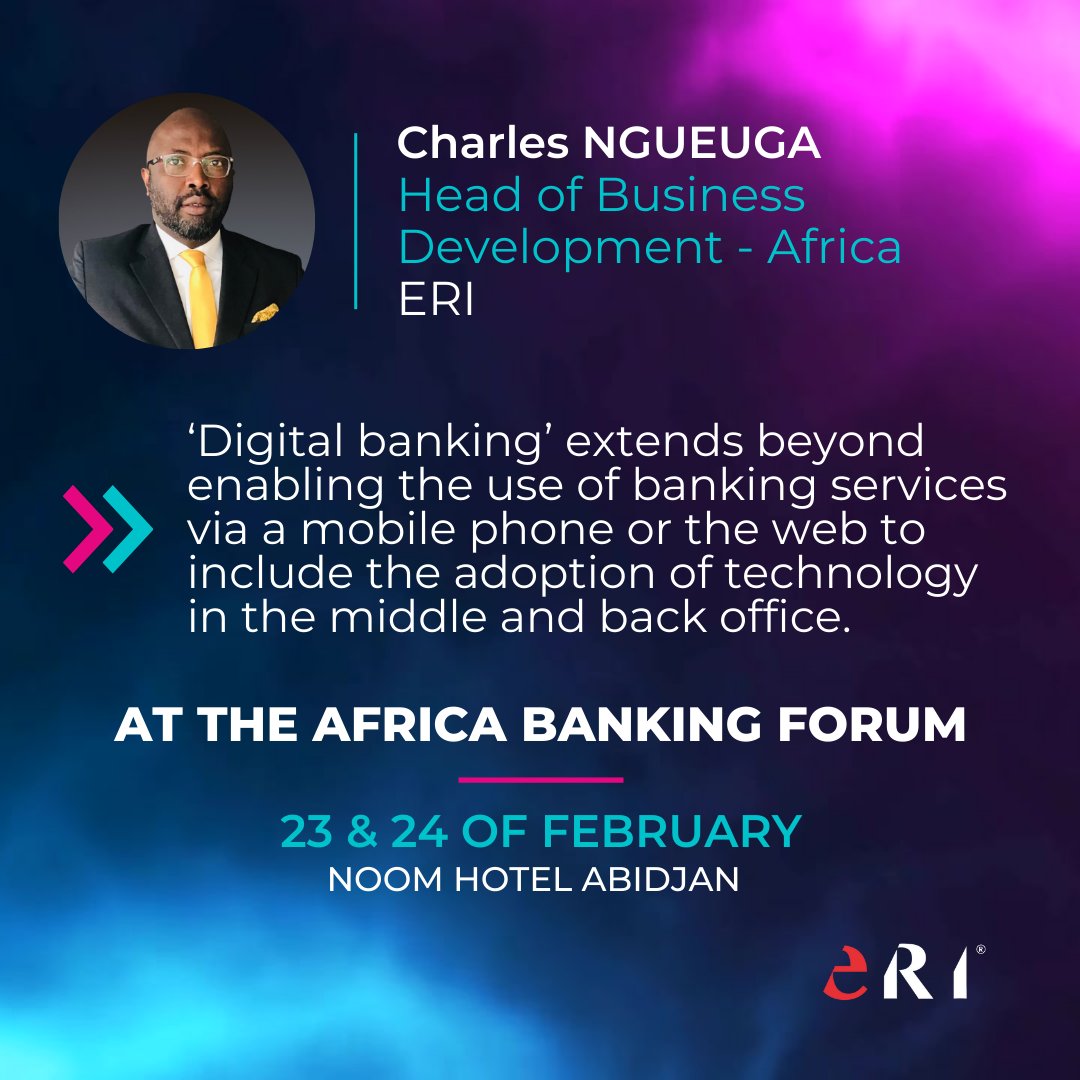 Meet us  tomorrow at the #AfricaBankingForum in #Abidjan ! Find out more about the role of banks and MFIs and how digital solutions can overcome challenges in #financialinclusion. Visit ERI at stand D1!

olympicbankingsystem.com/en/contact-eri/

#OLYMPICBankingSystem #MFIs #Financialsoftware