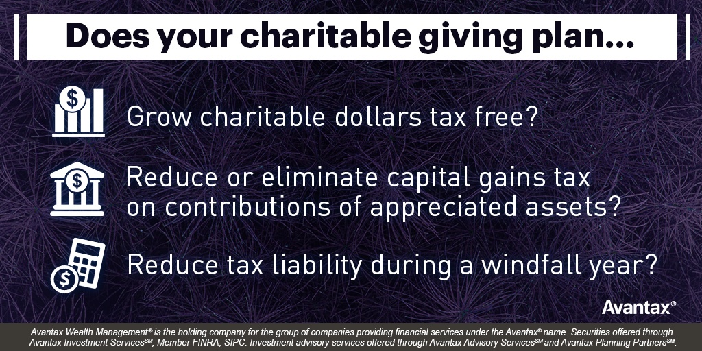 Learn how giving can benefit the receiver and the giver  . Let’s talk about the potential tax advantages of a donor-advised fund. 

#donoradvisedfund #financialplanning #wealthmanagement #charitablegiving #taxes #strategy #taxliability #assets #capitalgains