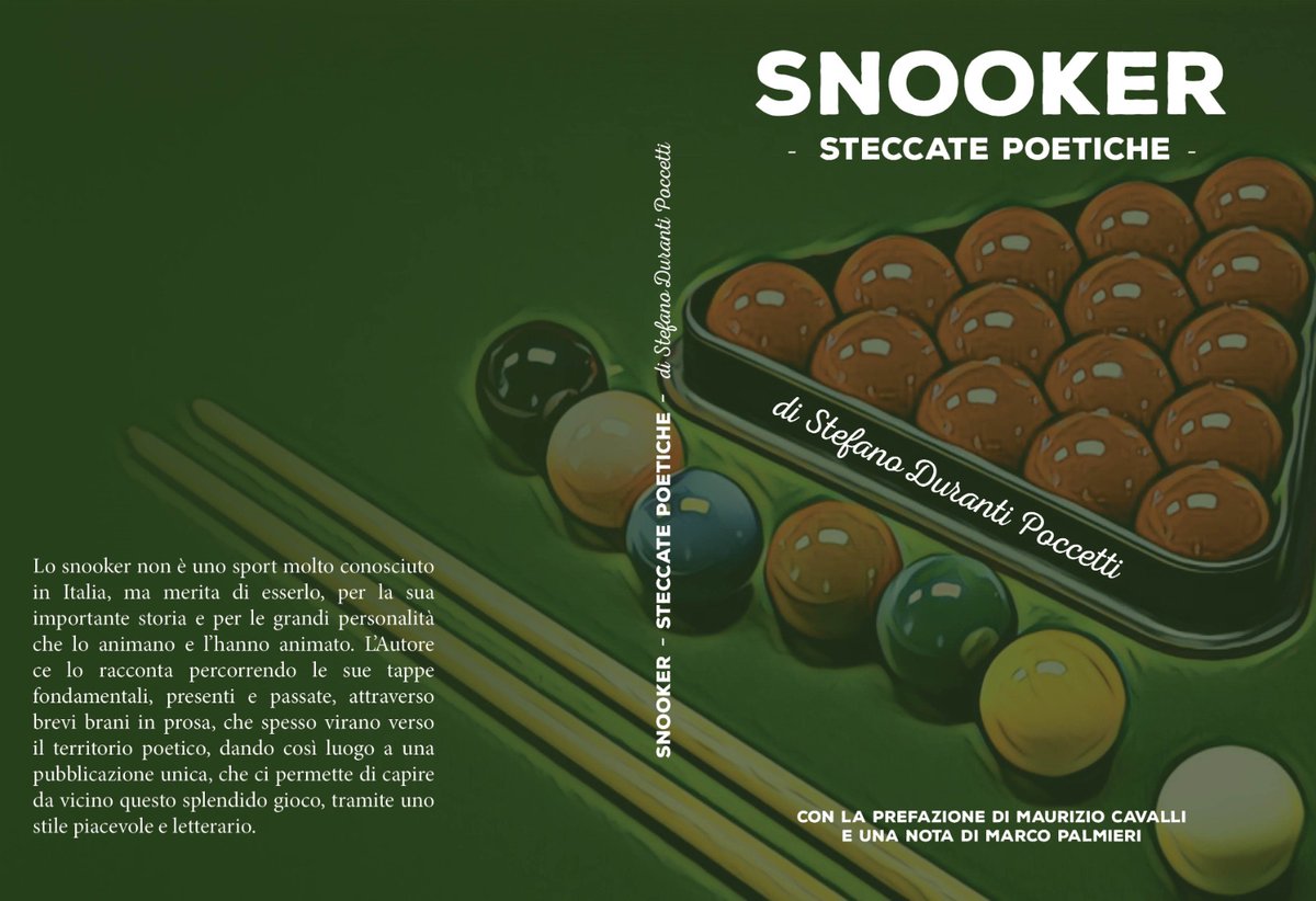 Mi fa piacere  dirvi che finalmente è uscito il mio libro "Snooker, steccate poetiche", il primo volume italiano non manualistico su questo sport. 😃 amazon.it/Snooker-stecca… #Snooker #Libridisport #Biliardo #snookerfi <a href="/snookerforall/">Maurizio Cavalli</a> <a href="/Snookeritalia/">Snookeritalia</a> <a href="/ItaliaSnooker/">SnookerItalia</a>