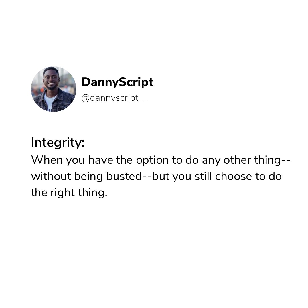 Dhanny__EL's tweet image. Who you really are is what you do when you are not under supervision. 🤌🏽✨

#dhannyel #dannyscript