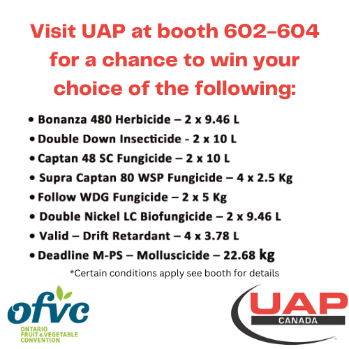 OntAg's tweet photo. Today is the last day of #OFVC23 which means it is your last chance to win!
Visit the UAP team at Booth 602/604 and enter for your chance at a product of your choice.
You can learn more about these products and the diverse range UAP offers.
#OfferingChoice #Ad https://t.co/XJcUJePnrB