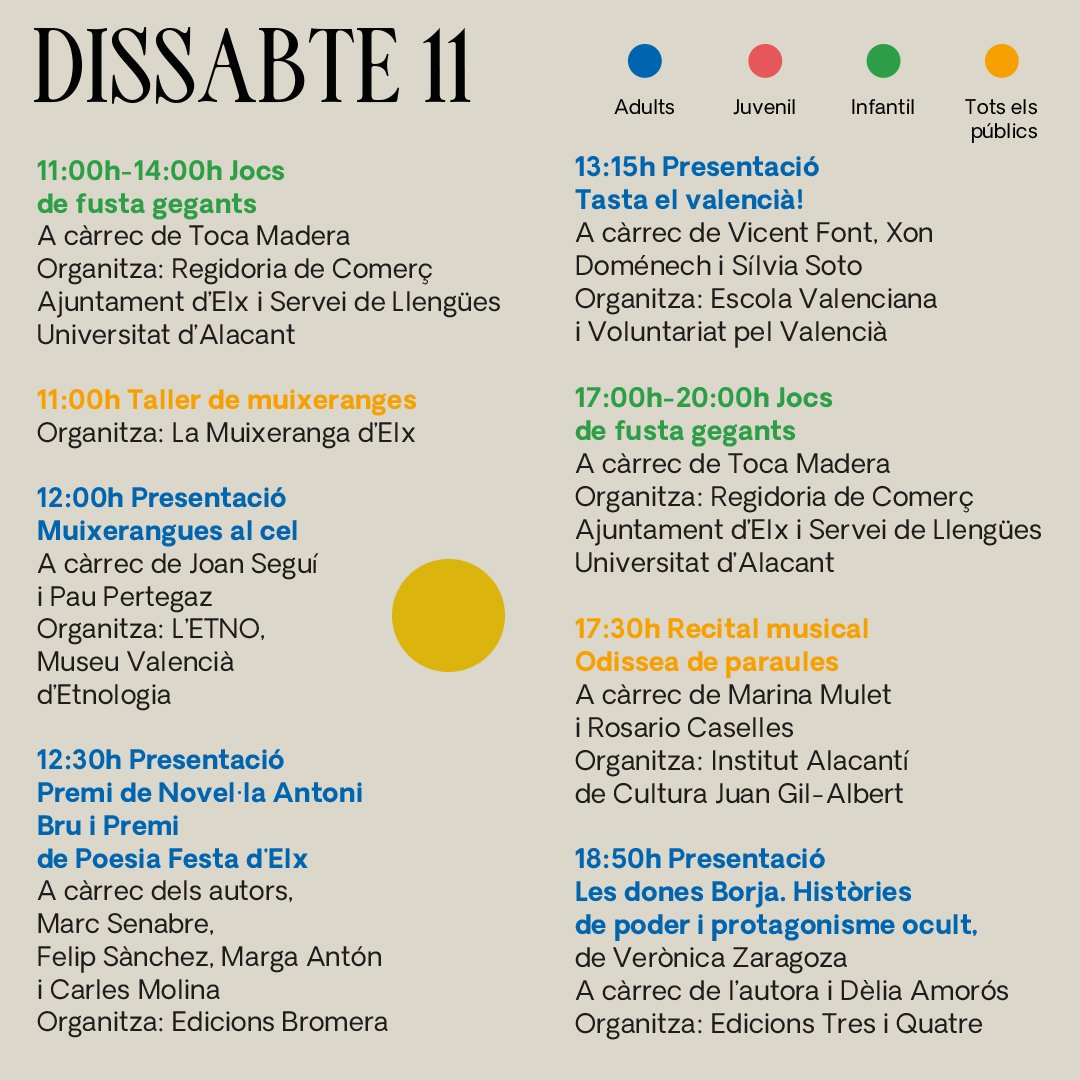 𝗣𝗿𝗼𝗴𝗿𝗮𝗺𝗮𝗰𝗶𝗼́ 𝟮𝗮 𝗣𝗹𝗮𝗰̧𝗮 𝗱𝗲𝗹 𝗟𝗹𝗶𝗯𝗿𝗲 𝗱'𝗘𝗹𝘅 - 𝗗𝗶𝘀𝘀𝗮𝗯𝘁𝗲 𝟭𝟭 𝗱𝗲 𝗺𝗮𝗿𝗰̧ (𝗜)👇🌴