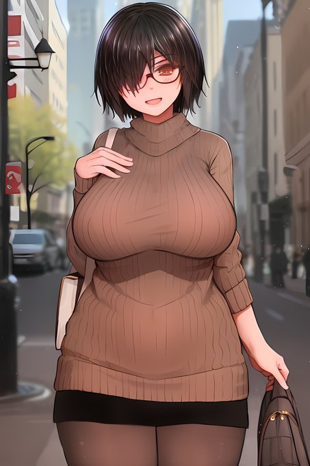 AIに自分の絵を学習させてから出力して貰った絵 #オリジナル #片目隠れ #眼鏡 https://t.co/Cq5rBHZ7u5 