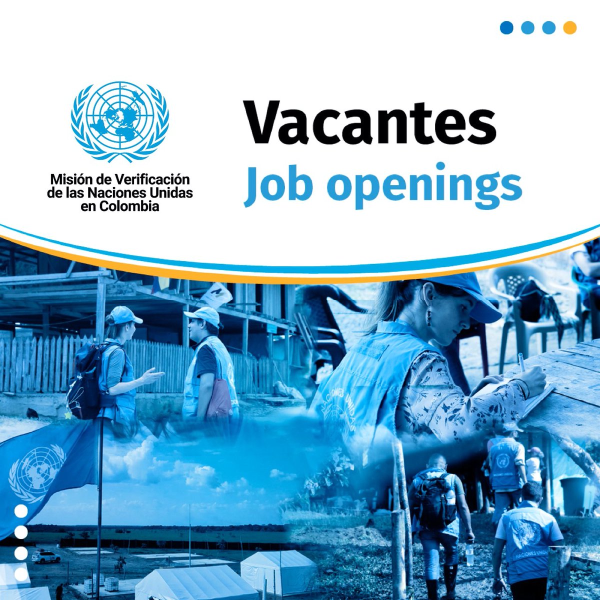 Misión de la ONU en Colombia (@misiononucol) on Twitter photo 🔴¿Quieres trabajar con <a href="/MisionONUCol/">Misión de la ONU en Colombia</a>? Aquí las vacantes disponibles 👉 colombia.unmissions.org/empleo
☑️Field/Local Security Assistant, GS-5 | Florencia
Cierre: 22/Feb
☑️Administrative Assistant, GS-5 | Bogotá
Cierre: 13/Mar
☑️Administrative Assistant (GS-5) | Bogotá
Cierre: 22/Mar 🔴¿Quieres trabajar con <a href="/MisionONUCol/">Misión de la ONU en Colombia</a>? Aquí las vacantes disponibles 👉 colombia.unmissions.org/empleo
☑️Field/Local Security Assistant, GS-5 | Florencia
Cierre: 22/Feb
☑️Administrative Assistant, GS-5 | Bogotá
Cierre: 13/Mar
☑️Administrative Assistant (GS-5) | Bogotá
Cierre: 22/Mar