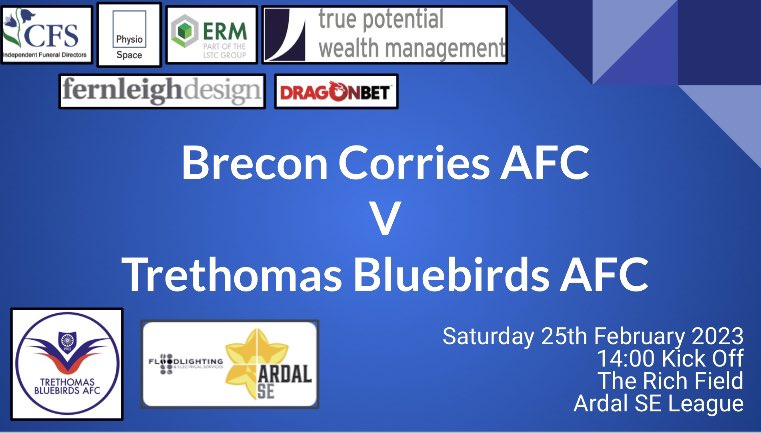We return to <a href="/ArdalSouthern/">Ardal Southern</a> league action on Saturday with a tough away trip to <a href="/BreconCorriesFC/">Brecon Corries AFC</a> 

Kick off is at 2pm, come up the A470 and get behind the boys 👍🏻💙