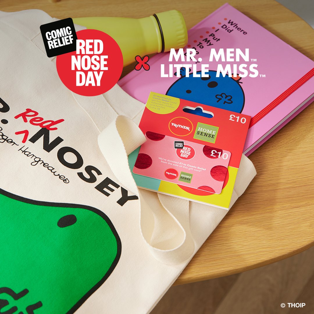 The do-good gift card is back! Not only can this nifty gift card be spent in TK Maxx and Homesense, but it also includes a £1 donation to @comicrelief. Hurry, they won’t be around for long. Shop online and in store at bit.ly/3ZeFk9q. @MrMenOfficial #RedNoseDay