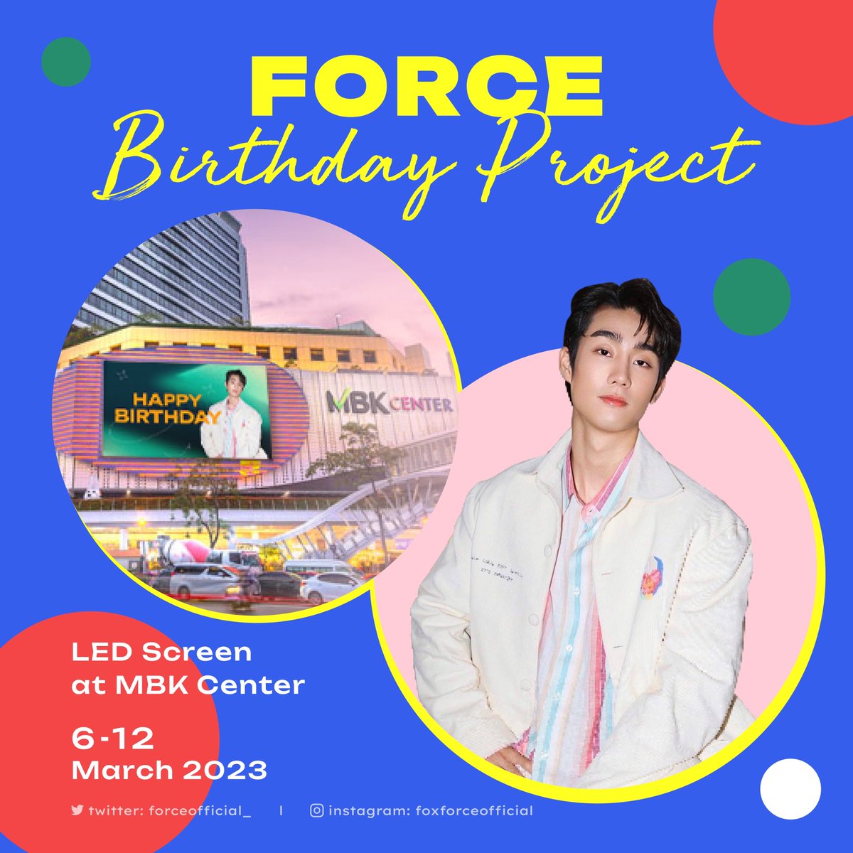 forceofficial_'s tweet photo. Force Birthday Project Part 1 🙌🏻✨
💙 LED Screen
📍MBK Center
📆 06.03.2023-12.03.2023
โปรเจ็คพาร์ทแรกประจำวันเกิดปีนี้ของคุณฟอส 🦊🎂
•
ไปเก็บโปรเจ็คกันเยอะๆ นะคะ และอย่าลืมรอติดตามพาร์ทต่อไป เร็วๆ นี้ 😉
#fforce_ @fforcejs https://t.co/uiRqD8DsFR