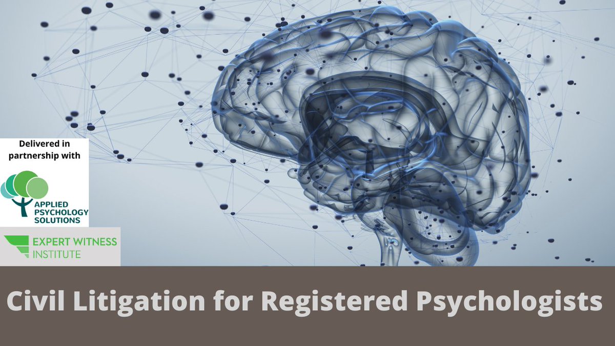 Experienced psychologist but new to or considering expert witness work? Join us, alongside @apsysol, on the 10th of March to learn what is involved, things to consider and how to develop your EW caseload. #expertwitness #registeredpsychologist #training ow.ly/5EmL50MZ961