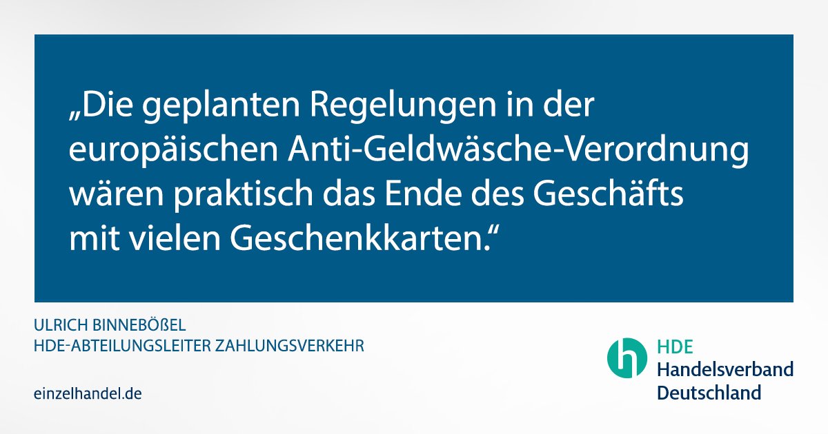 handelsverband's tweet photo. HDE sieht #EGeld-#Geschenkkarten in Gefahr https://t.co/i0jc1vNlt6 https://t.co/LONT6OSJZv