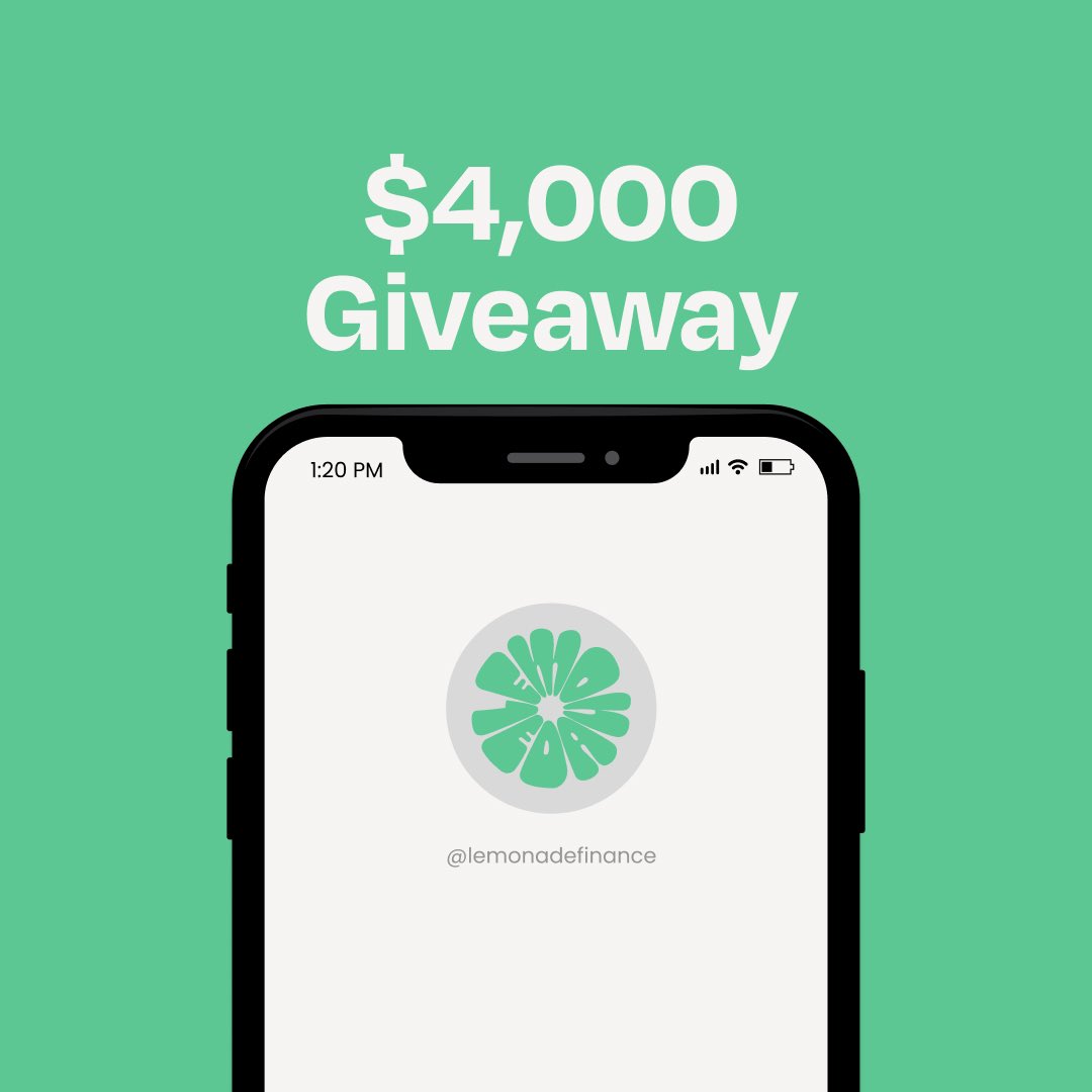 $4000 giveaway!
We're feeling extra generous today! Retweet, Follow <a href="/LemonadeFinance/">Lemonade Finance</a> and Quote this tweet with the hashtag #UseLemonadeFinance for a chance to win.