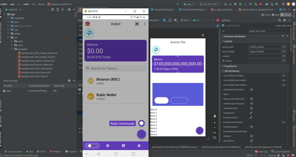 RubicWallet's tweet photo. Update I ~ Feb 22nd, 2023

Today we have already started our Wallet Development using Android Studio. Right now, we are working on Landing Page/Main Page, Notification Menu, and already connected with CoinMarketCap API. https://t.co/7lkbwkb8Mu