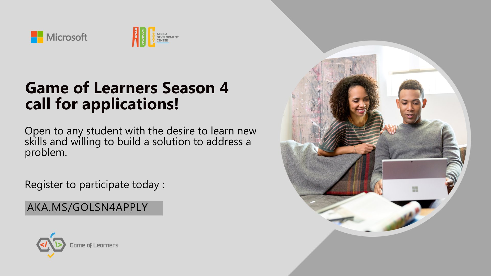 Microsoft Africa Development Center on X: Game of Learners (GOL) season 4  is about to go live! The 5-week virtual hackathon gives students an  opportunity to build solutions that address real-world problems