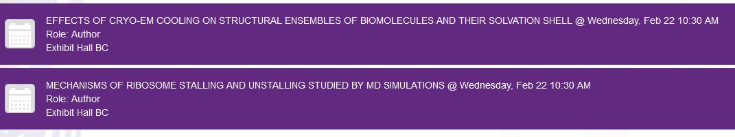 CompBioPhys's tweet image. 🤩Today is a great day to talk about #ribosomes and translation at the #bps2023! 👉Meet Lars Bock @Pogoscience at posters B121 and B123 about his studies addressing ribosome #stalling processes and the effects of #cryoEM cooling on structural #biomolecule ensembles at 10:30 am!