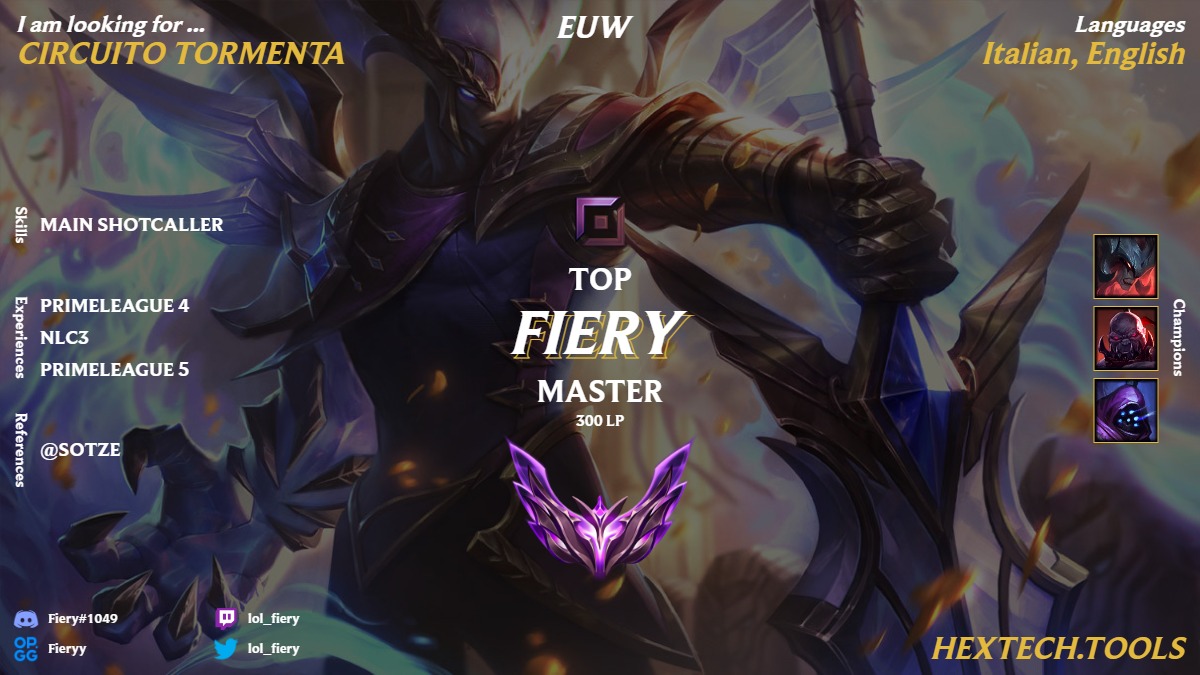 iononsonoiooo's tweet image. Hi, after my import arc I'm officially eligible and LFT for italian circuito tormenta, but will consider any offer.
reference: @Sotze