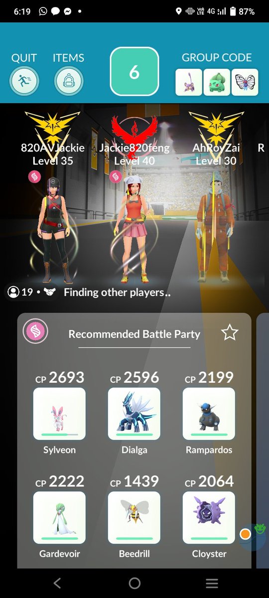 Dachril_L's tweet photo. Tq to all who join in with me in my dinner raid event. 

#pokemongo
#RayquazaRaids 
#pokemongomalaysia 
#pokemongosabah 
#groundplayer https://t.co/C3S8n4ytIJ
