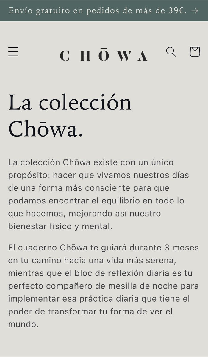 Nuestra primera aventura con el e-commerce empieza con una misión por buscar paz mental y más foco en nuestro día a día.

¿Te unes?
diariochowa.com