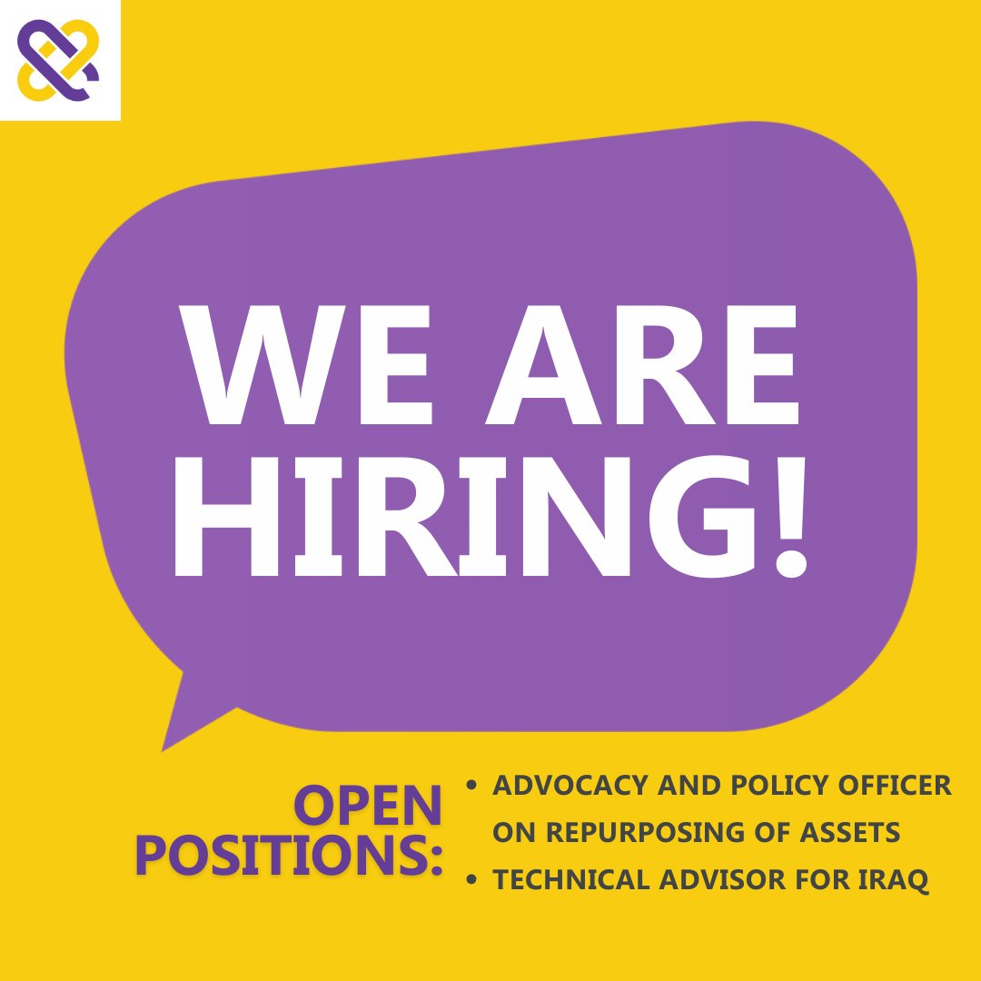 With exciting ongoing and upcoming projects, GSF is growing! We have #job openings for a Technical Advisor for Iraq, and an Advocacy and Policy Officer on Repurposing of Assets, with deadlines soon. 

Check out the full job descriptions and #apply today: bitly.ws/zaRT.