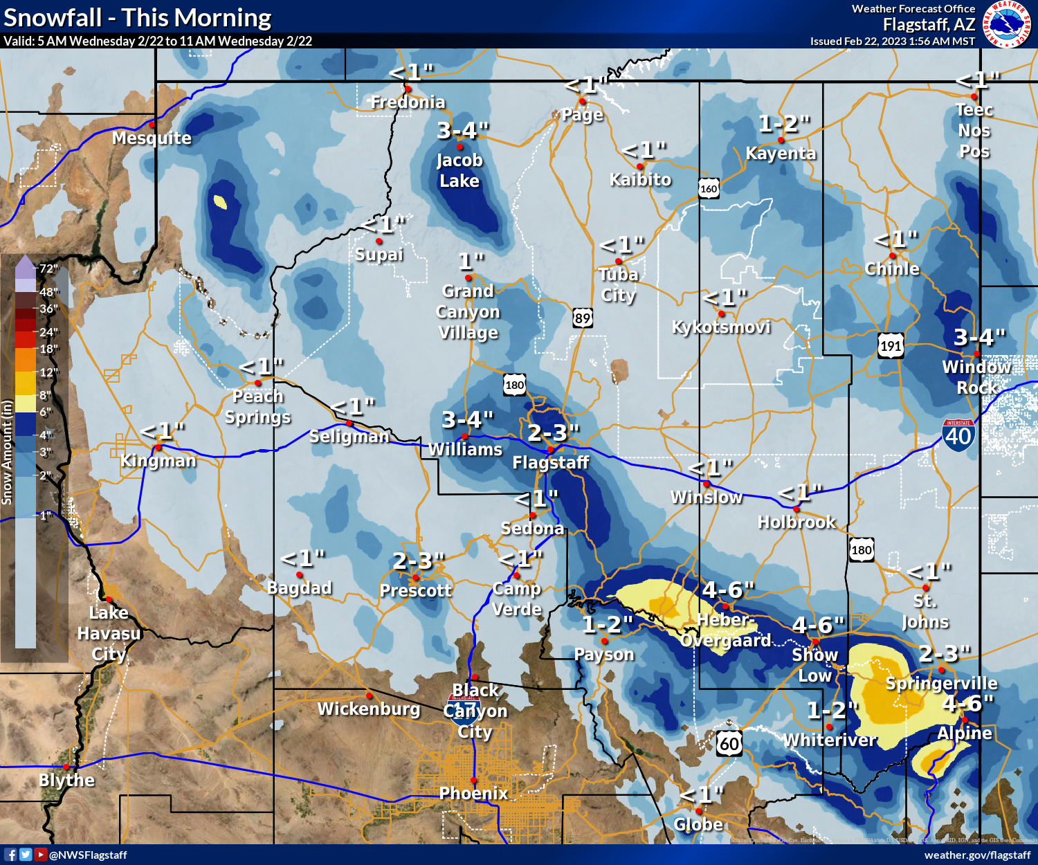 NWS Flagstaff on Twitter "Major Winter storm will continue, with