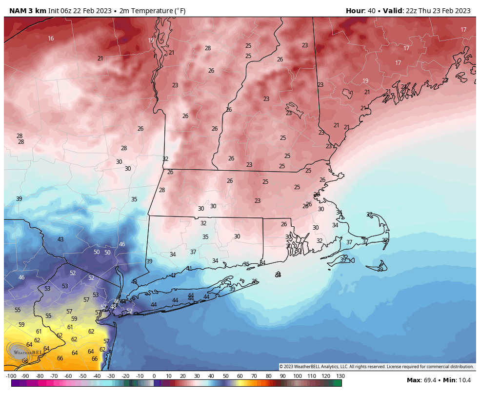 bobmaxon's tweet photo. After a wintry mix later today and overnight, we are going to watch out for a flash freeze later tomorrow evening as cold air oozes in from the north.  Lots of potential hazards now to Friday AM.  #NBCCT #weatherbell @NBCConnecticut https://t.co/ipYfuMcHGH