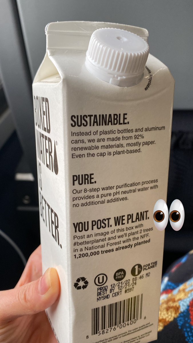 Ok <a href="/boxedwater/">Boxed Water</a> - how do I know if you’ll actually plant 2 trees for this post? #betterplanet
