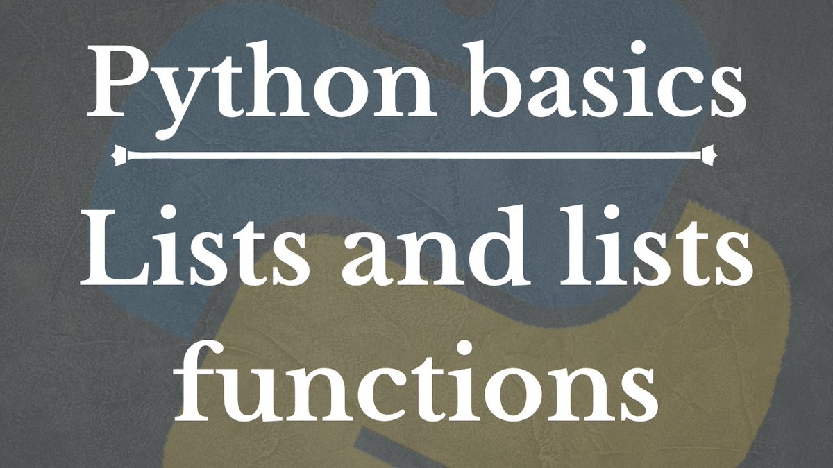 ml_minds's tweet image. Hey Friends, Check out our new video where We are discussing basics of Python Lists and Lists functions. 
Basics of Python Lists | Python for Beginners | ML Minds youtu.be/07ftLHi-sxs 
#Python #pythonforbeginners #basicsofpython #MachineLearning