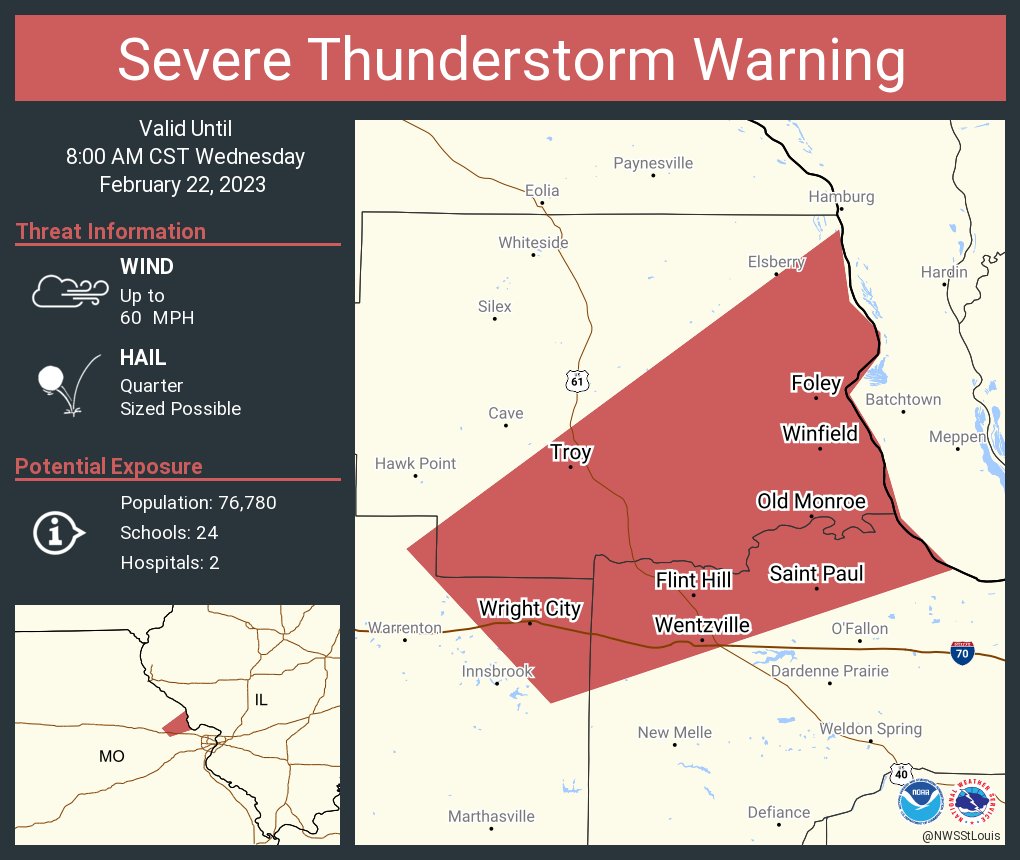 NWS St. Louis on Twitter "Severe Thunderstorm Warning continues for