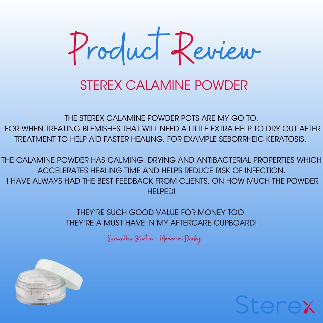 Sterex_'s tweet photo. PRODUCT REVIEW - CALAMINE POWDER
Fantastic product review from our Brand Ambassador. 
Not yet tried this product? Add it on to your next order by clicking the link below.
https://t.co/HYx2805PTk
#electrolysis #aesthetics #Aestheticmedicine https://t.co/MW4e0oFhxS