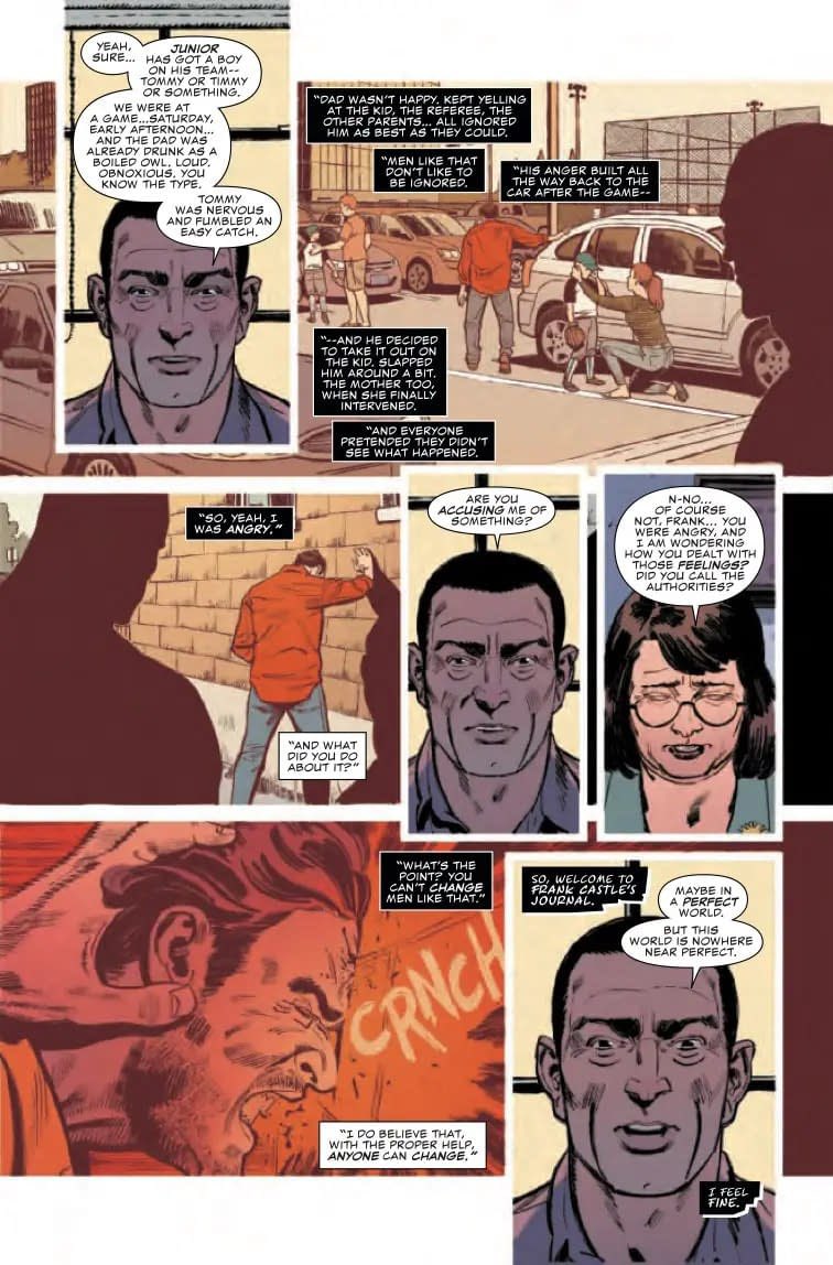 Torunn Grønbekk (@gronbekk) on Twitter photo PUNISHER WAR JOURNAL: BASE is out TODAY. Written by me, art by <a href="/DjibrilMP/">Djibril M-P</a>, colors my Matt Mila, letters by <a href="/corypetit/">Cory Petit</a> and cover by <a href="/javiercaster/">Javier Rodríguez</a>!
This is a stand-alone 30-page issue set before Frank becomes the Punisher. (We begin in therapy and end… not in therapy.) PUNISHER WAR JOURNAL: BASE is out TODAY. Written by me, art by <a href="/DjibrilMP/">Djibril M-P</a>, colors my Matt Mila, letters by <a href="/corypetit/">Cory Petit</a> and cover by <a href="/javiercaster/">Javier Rodríguez</a>!
This is a stand-alone 30-page issue set before Frank becomes the Punisher. (We begin in therapy and end… not in therapy.)