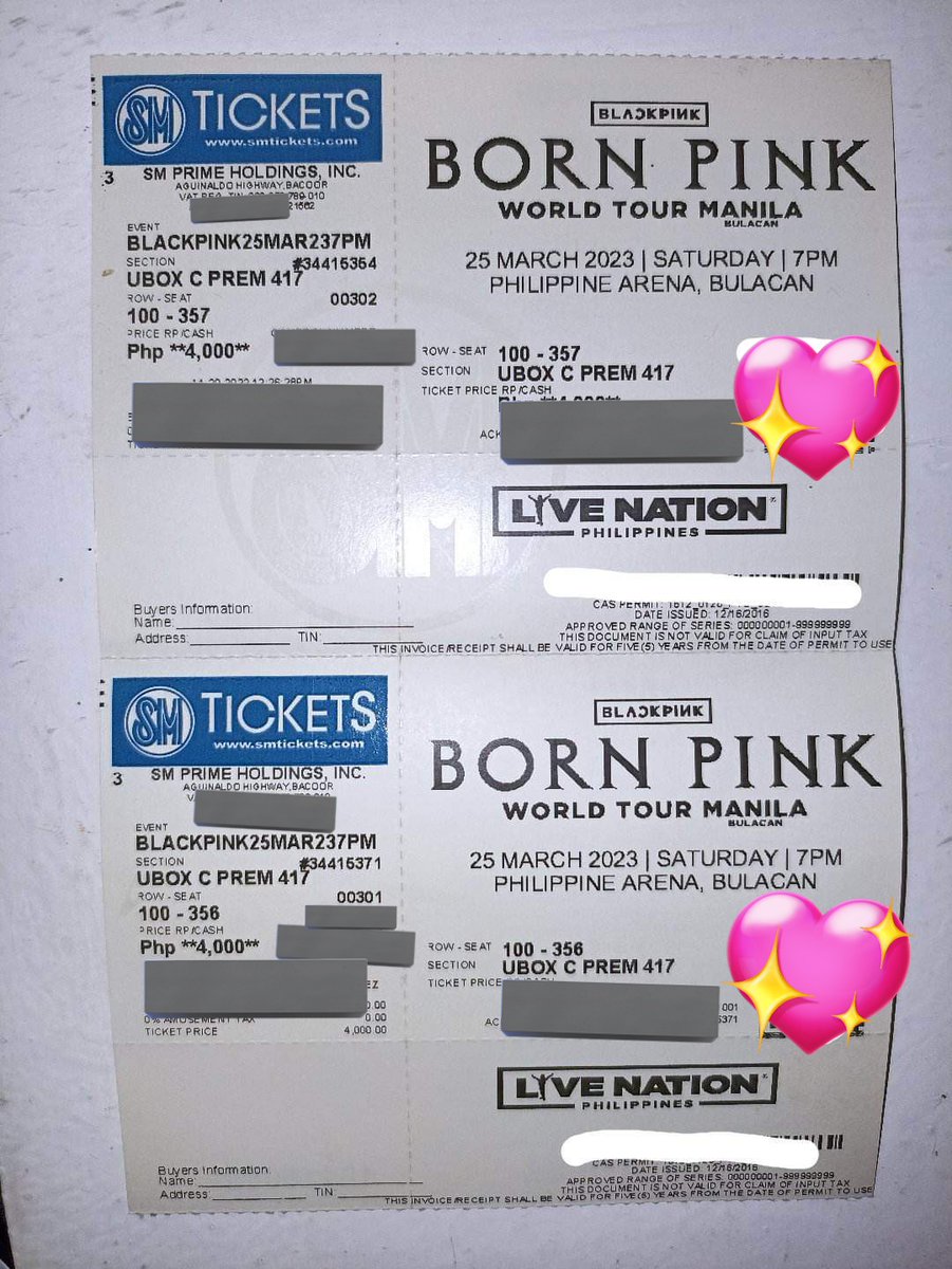 j_nwoo's tweet photo. (wts/lfb) helping a friend!!!
two (2) BLACKPINK BORN PINK WORLD TOUR MANILA tickets DAY 1 - MARCH 25, 2023
- ubc prem 417
- ₱6,000 per ticket (madugo dw pila, 12hrs line)
- gcash/payo
- mod: sdd/lalamove
rfs: wouldn't be able to attend bc personal reasons. https://t.co/J5Emog7d3v