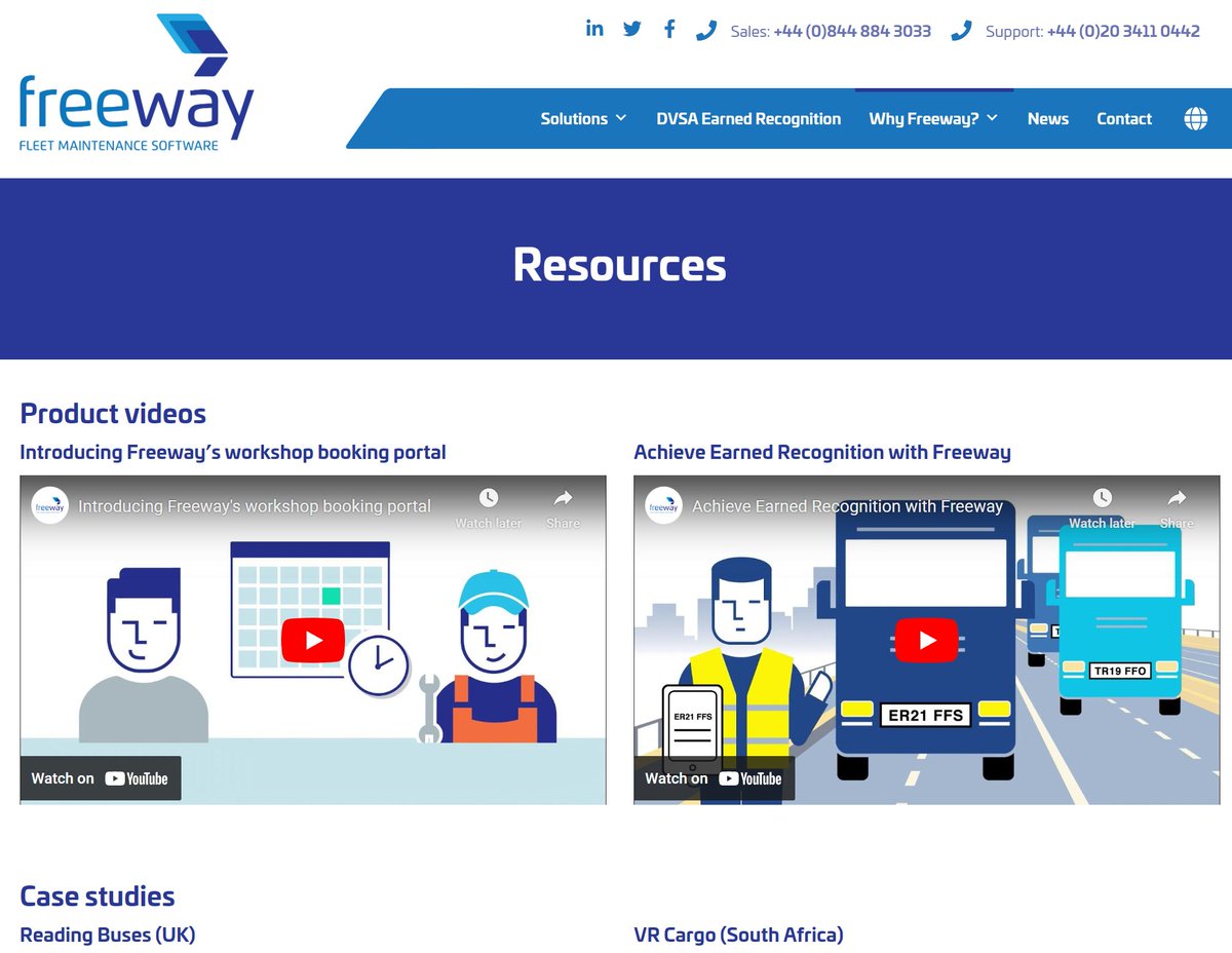 FreewayFleet's tweet image. Did you know? Our website features a growing list of useful resources - learn about our product features with our fact sheets and videos, and hear from some of our industry-leading customers in our case studies 📣

freewayfleet.com/resources/