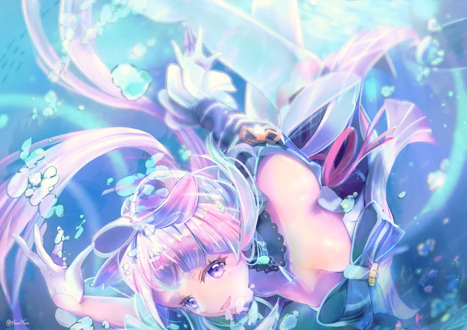 心海様の誕生日なのでっ過去絵を修正したものです!#珊瑚宮心海生誕祭2023 #GenshinImpact #kokomi 